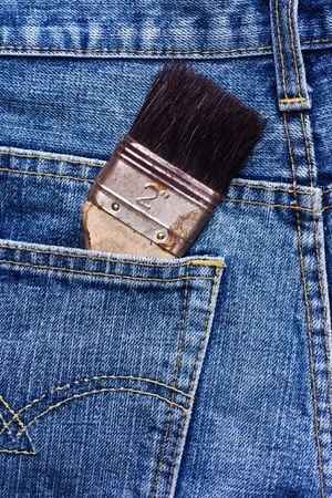 Pants, paint brush.の写真素材
