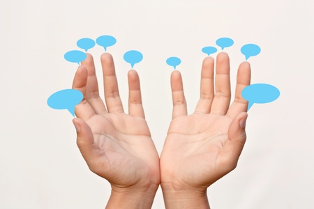 Hand, and text.の写真素材
