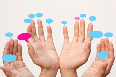 Hand, and text.の写真素材