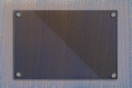 Glass frame on old wooden wall.の写真素材