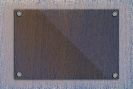 Glass frame on old wooden wall.の写真素材