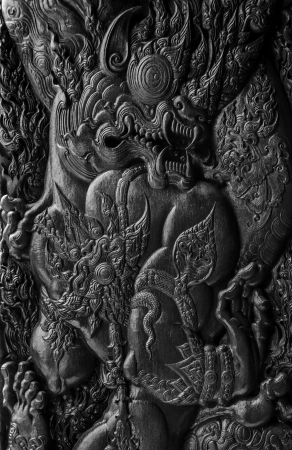 Wood carvings of northern Thailand.の写真素材