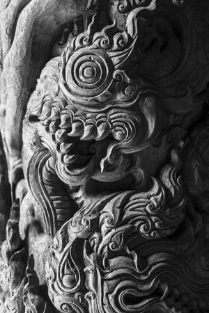 Wood carvings of northern Thailand.の写真素材