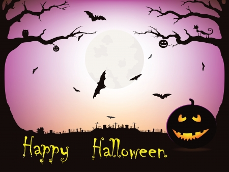 Happy Halloween vector illustration.のイラスト素材