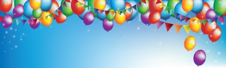 Background flying colorful balloons, vector illustration.のイラスト素材