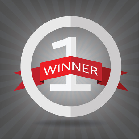 Design Number One  Winner ribbons and badgesのイラスト素材