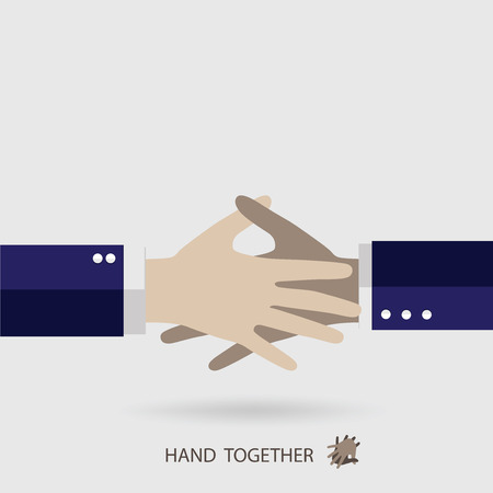 Handshake, Teamwork Hands. Vector illustration.のイラスト素材