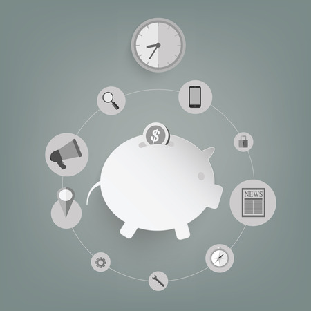 Business office elements icons のイラスト素材