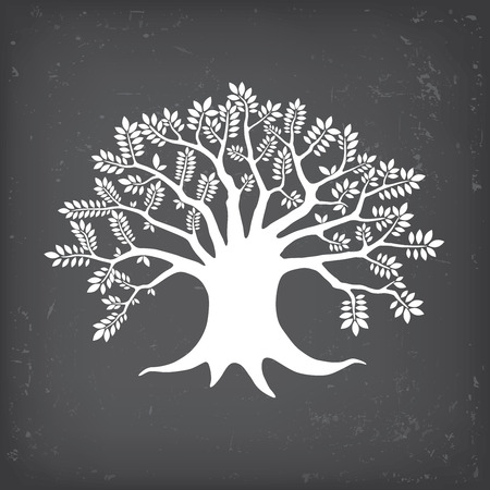 tree casts a shadow a place for textのイラスト素材