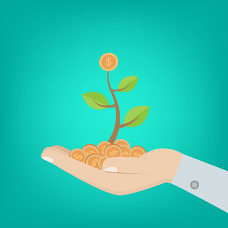 Money Tree on handのイラスト素材