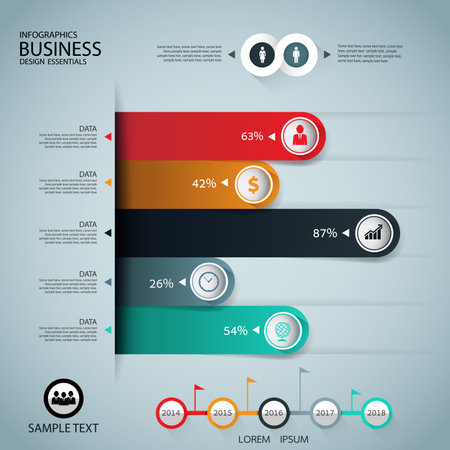 Infographics business stair step graph success vector design template Vector.のイラスト素材