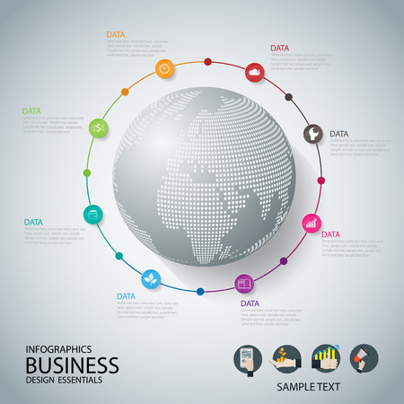 World map with pointer marks communication concept business . vectorのイラスト素材