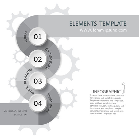 Vector template design with gear chain.のイラスト素材