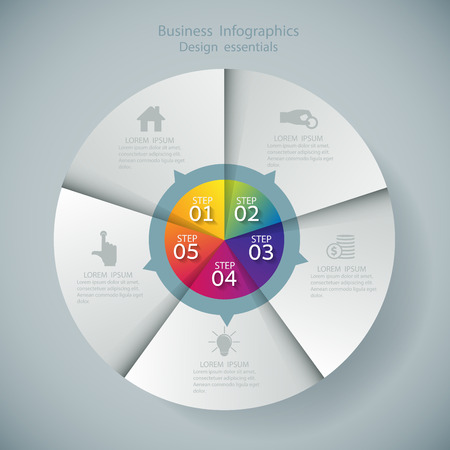 Infographic design template and marketing icons, Business concept with 5 optionsのイラスト素材