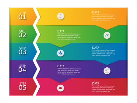 Infographic design template and marketing icons, Business concept with 5 optionsのイラスト素材