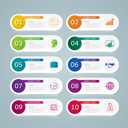 Infographic design template and marketing icons, Business concept with 10 optionsのイラスト素材