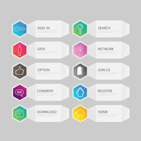 banner button with social icon design options. Vector illustrationのイラスト素材