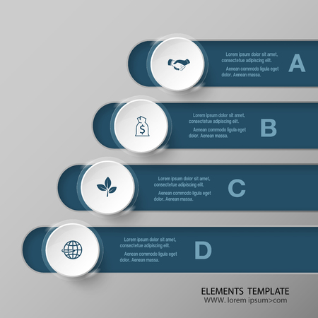 Modern infographics business design options banner.Vector illustration.のイラスト素材