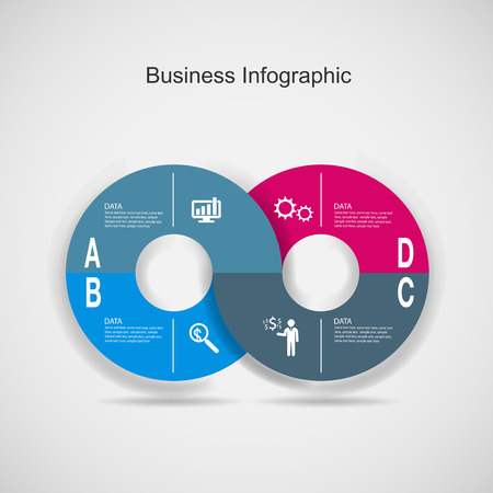 Abstract 3D digital business marketing Infographic.のイラスト素材
