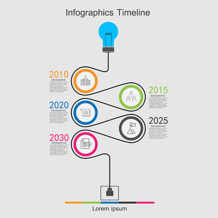 Time line infographic and icons vector design template.のイラスト素材