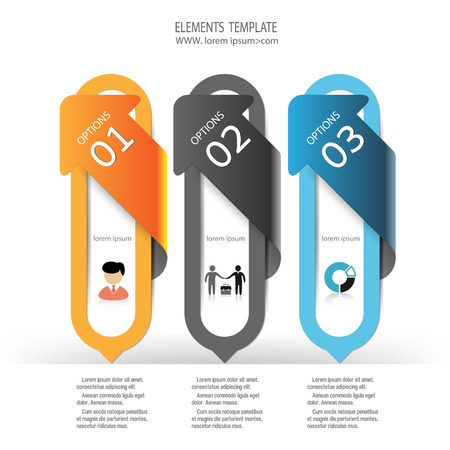 Design infographics number banners template. graphic or website layout. Vector.のイラスト素材