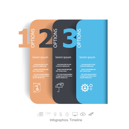 Infographic design template and marketing icons, Business concept with 3 optionsのイラスト素材