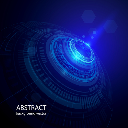 Abstract technology circles vector blue background. vector illustration.のイラスト素材