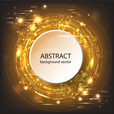 Abstract technology vector background. Composition has bright lights and blurry particles.のイラスト素材