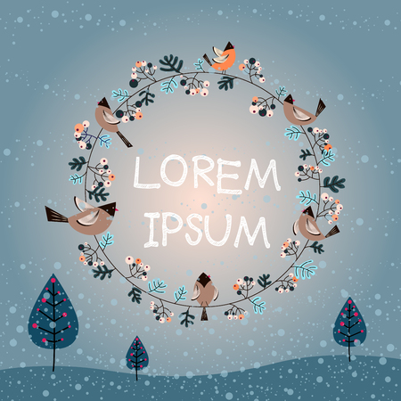 Christmas cards. Vector illustration of floral tags.のイラスト素材
