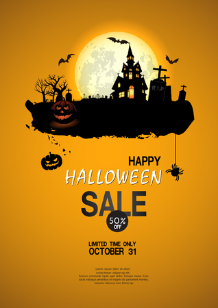 Halloween sale . Set of vector design elements.のイラスト素材