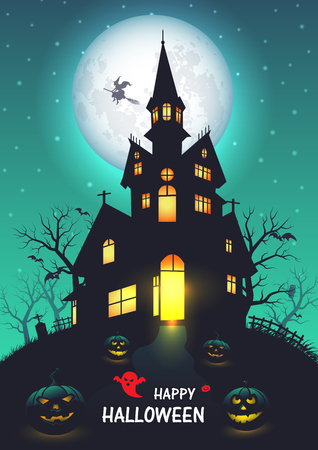 Old church halloween background. vector illustration.のイラスト素材