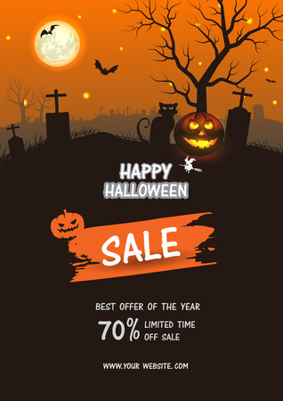 Halloween sale . Set of vector design elements.のイラスト素材