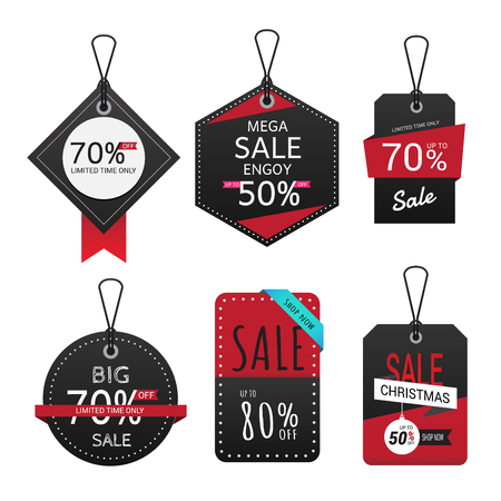 Set of sale banner. Sale Labels, Black friday sale banner, special offer shopping illustrationのイラスト素材