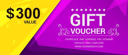 Gift voucher template modern pattern vector design. Vector illustrationのイラスト素材