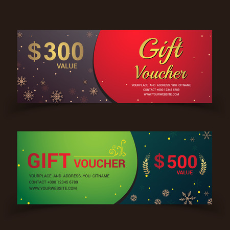 Gift voucher template modern pattern vector design. Vector illustrationのイラスト素材