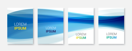Set Abstract blue wave white vector design.Vector business brochure, flyer templateのイラスト素材