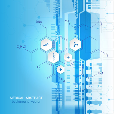 Abstract molecules medical background concept template design Vector Illustration.のイラスト素材