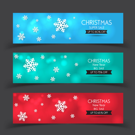 Banner christmas sale . Set of vector design elements.のイラスト素材