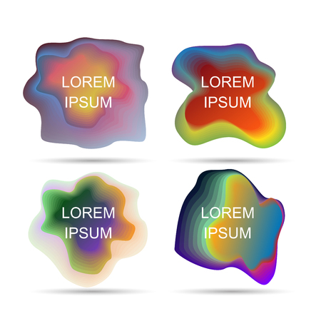 Modern abstract. Fluid organic colorful shapes. Cool gradient shapes compositionのイラスト素材