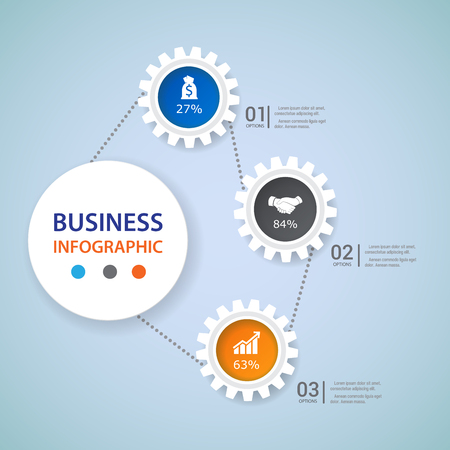 Modern infographics business design options banner.Vector illustration.のイラスト素材