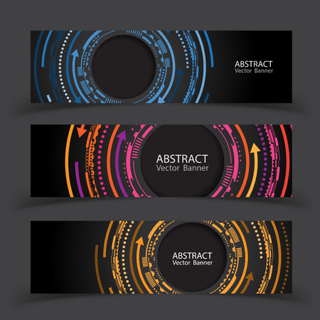 A Vector banners set on Colorful geometric shapes composition.のイラスト素材