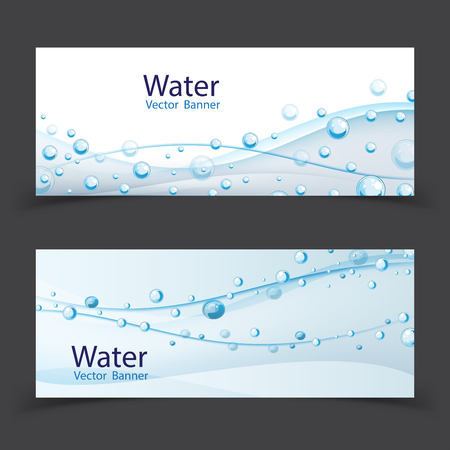 Abstract Water transparent drops banner vectorのイラスト素材