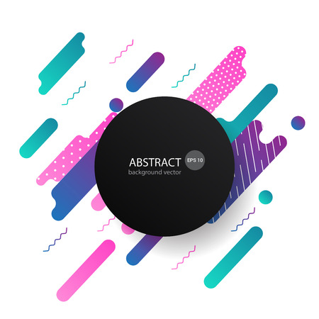 Colorful Dynamic Abstract Geometry Elements Background with composition made of various rounded shapes in color. Vector illustration.のイラスト素材