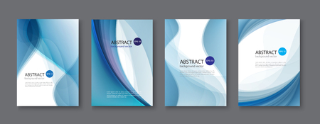 Blue line abstract set background. Vector illustration.のイラスト素材
