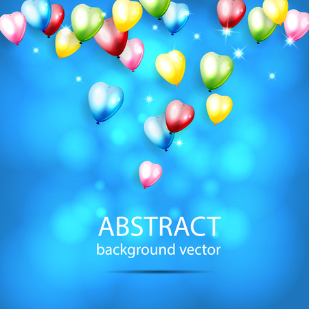 Abstract Background with Shining Colorful Balloons. with Bokeh Elements. Vector illustrationのイラスト素材