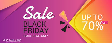 Black Friday sale posters vector. Black friday sale banner, special offer shopping illustrationのイラスト素材