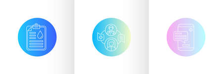 Medical icons on colored background.Vector logo design Templates.のイラスト素材