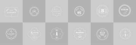 Set of Natural business logo collection in minimal style Vector template. Vector with Floral Illustration for design Studio.のイラスト素材