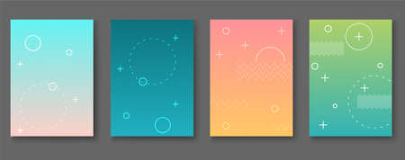 Geometric pattern vector background. Minimal covers design.with line texture for business brochure cover design. Gradient vector banner poster template.のイラスト素材