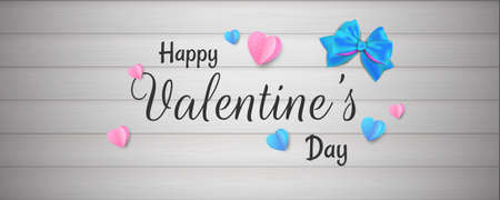 Paper elements in shape of heart flying on background. Valentine's Day, greeting card design. Vector illustrationの写真素材
